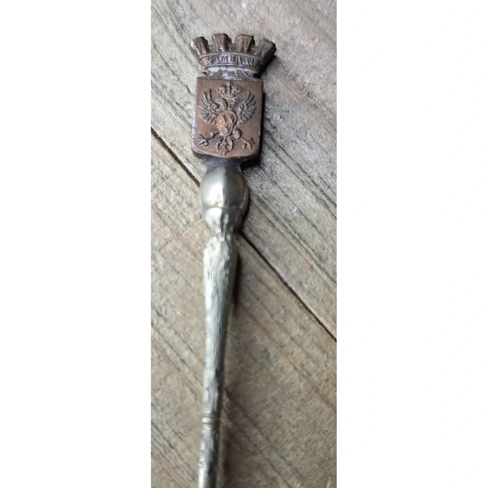 Vintage Cambrai France Souvenir Spoon Double Headed‎ Eagle Crest Heraldic